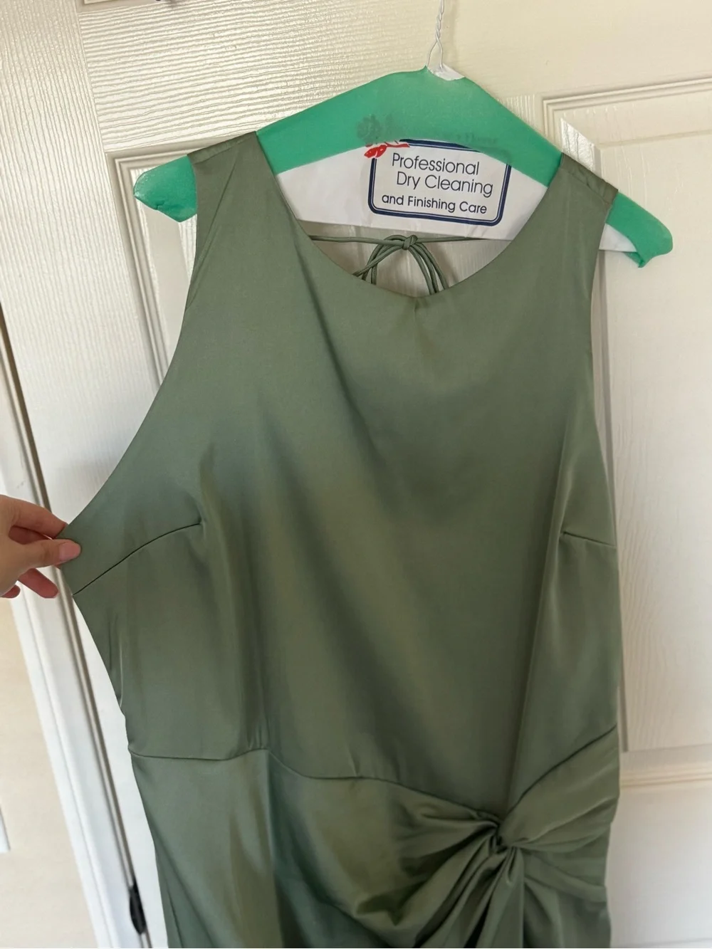 Abercrombie & Fitch Sage Green Knot-Detail backless Maxi Dress